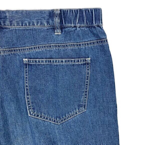 Orvis Capri Jeans Womens Sz 12 Blue Medium Wash Crop 5 Pocket Denim Button Ankle - Picture 8 of 15